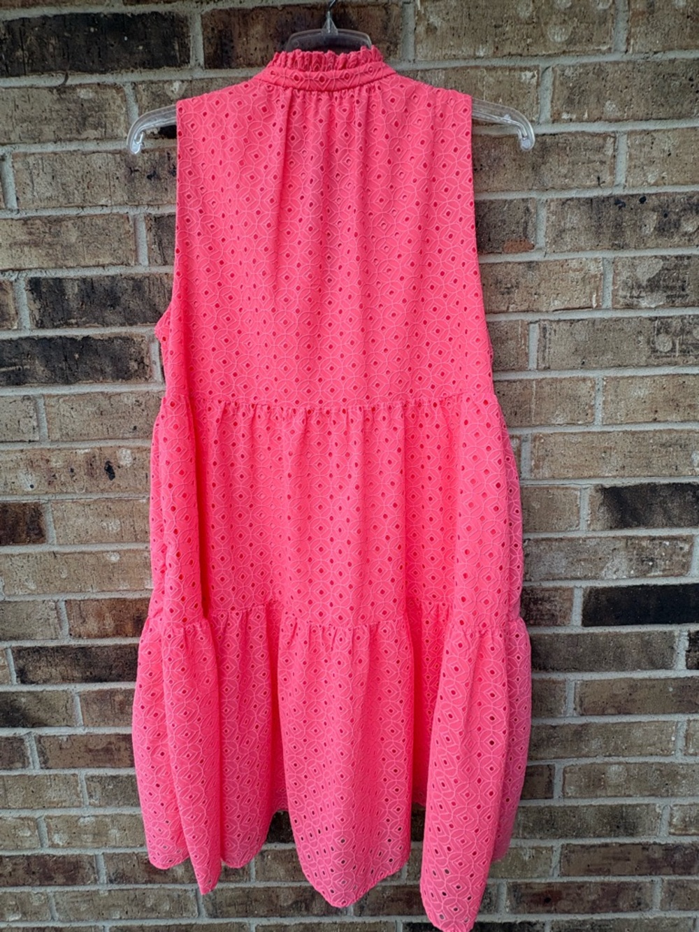 Lilly Pulitzer Novella Dress in Coral Neon Pink Mini Medallion Eyelet Lined XL - Picture 6 of 13